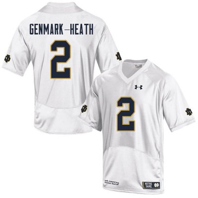 Notre Dame Fighting Irish Men's Jordan Genmark-Heath #2 White Under Armour Authentic Stitched College NCAA Football Jersey YBM8699IL